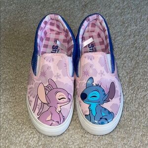 LILO and angel slip on canvas shoes.